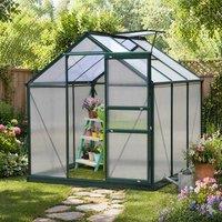STILVORA 6 x 6ft Greenhouse with Sliding Door & Window in Dark Green