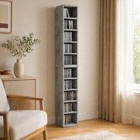 STILVORA Set of 2 CD Storage Units with Adjustable Shelves in Grey