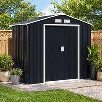 STILVORA 7 x 4ft Garden Shed with Lockable Double Doors in Grey