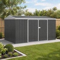 STILVORA Garden Storage Shed 420 cm with Lockable Doors in Grey