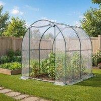 STILVORA Walk-In Greenhouse 2.5 x 2m with Roll-Up Door in Clear