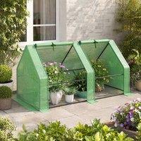 STILVORA Mini Greenhouse 180 x 90 x 90 cm with Roll-Up Doors in Green