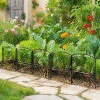 STILVORA Garden Fence Panels 3.6 m Set of 6 Black