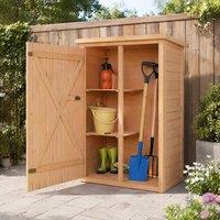 STILVORA Garden Storage Shed with Shelves 75 x 56 x 115 cm in Natural