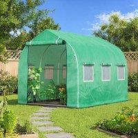 STILVORA Walk-In Greenhouse 3 x 2 m with Windows & Door in Green