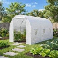 STILVORA Walk-In Greenhouse 4.45 x 2 x 2 m with 6 Windows in White