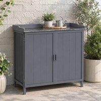 STILVORA Outdoor Storage Cabinet with Galvanised Top in Grey