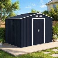 STILVORA Garden Shed with Sliding Doors in Grey