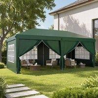 STILVORA Gazebo with 6 Removable Walls in Green