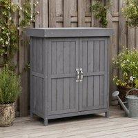 STILVORA Garden Storage Cabinet with Double Doors in Grey