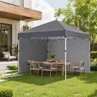 STILVORA Pop-Up Gazebo 3 x 3 m with 2 Sidewalls in Grey