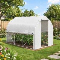 STILVORA Walk-in Greenhouse 300 cm with 6 Windows in White