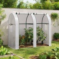 STILVORA Two-Room Greenhouse with Roll-Up Door in White