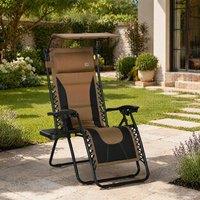 STILVORA Zero Gravity Chair with Canopy & Cup Holder in Brown