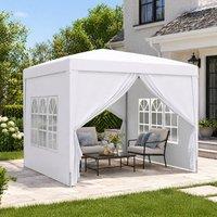 STILVORA 3 x 3 m Pop-Up Gazebo with Removable Walls in White