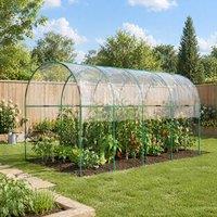 STILVORA Tunnel Greenhouse 400 cm with Steel Frame in Clear