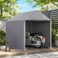 STILVORA Garden Storage Shed 2 x 2m with Zipped Door in Grey