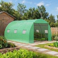 STILVORA Walk-In Greenhouse 4 x 3 m with 6 Windows in Green