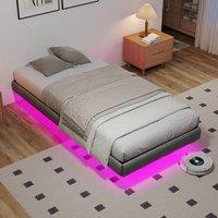 STILVORA 3ft Single Bed Frame with LED & Under-Bed Storage in Grey