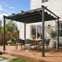 STILVORA Pergola Replacement Canopy 250 x 255 cm Dark Grey