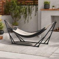 STILVORA Hammock Stand 263 cm Foldable with Carry Bag in Black