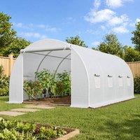 STILVORA Walk-In Greenhouse 595 cm with 8 Windows in White