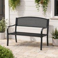 STILVORA Garden Bench 2 Seater Steel Black 127 cm
