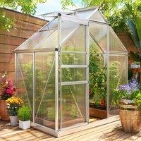 STILVORA Walk-In Greenhouse 192.5 cm with Sliding Door & Window in Silver