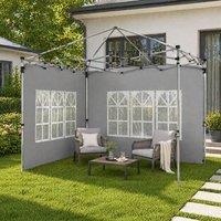 STILVORA Gazebo Side Panels 2 Pack with Windows in Grey
