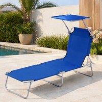 STILVORA Sun Lounger with Adjustable Canopy in Blue