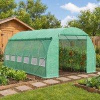 STILVORA Walk-in Greenhouse 6 x 3 m with 12 Windows in Green