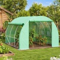 STILVORA Walk-in Greenhouse 3 x 3 m with 6 Windows in Green