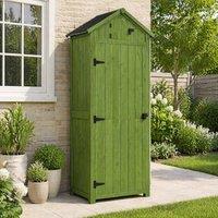 STILVORA Garden Storage Cabinet with 3 Removable Shelves in Green