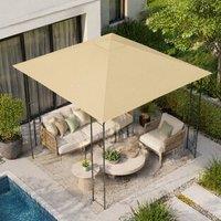 STILVORA Gazebo Replacement Cover 3 x 3 m with Drainage Holes in Beige