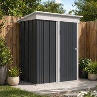 STILVORA Garden Shed 5 x 3ft with Adjustable Shelves in Dark Grey
