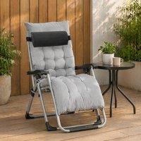 STILVORA 2-Piece Reclining Sun Lounger Set with Cushion in Grey