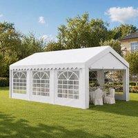 STILVORA 6 x 4 m Garden Gazebo with Removable Sides in White