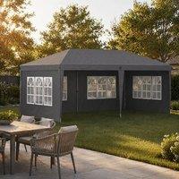 STILVORA Pop-Up Gazebo 3 x 6 m with Removable Walls in Grey