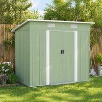 STILVORA Garden Shed 207 cm with Sliding Door in Light Green