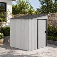 STILVORA Outdoor Storage Shed with Sliding Door & Shelves in White