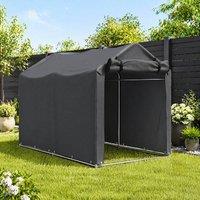 STILVORA Garden Storage Shed with Roll-up Door in Dark Grey