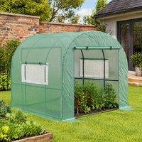 STILVORA Walk-In Polytunnel Greenhouse 300 x 300 cm with Mesh Windows in Green