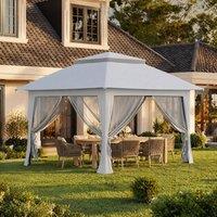 STILVORA Pop Up Gazebo 3.64 m with Mesh Sidewalls in Grey