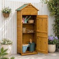 STILVORA Garden Storage Cabinet with 2 Doors & Shelves in Natural