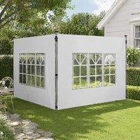 STILVORA Gazebo Side Panels 2 Pack with Window White