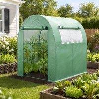 STILVORA Walk-in Greenhouse 180 x 180 cm with Roll-up Door in Green