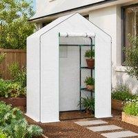 STILVORA Walk-In Greenhouse with Shelves 143 x 74 cm White