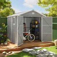 STILVORA Garden Storage Shed 240 cm with Lockable Door in Grey