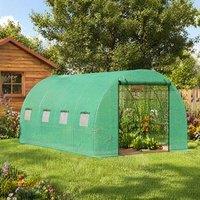STILVORA Polytunnel Greenhouse with Sprinkler System in Green