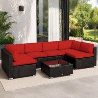 STILVORA Outdoor Cushion Cover Set of 14 Red Polyester